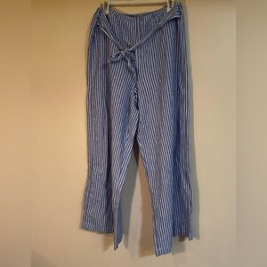 beachlunchlounge Blue and White Striped Wide Leg Pants